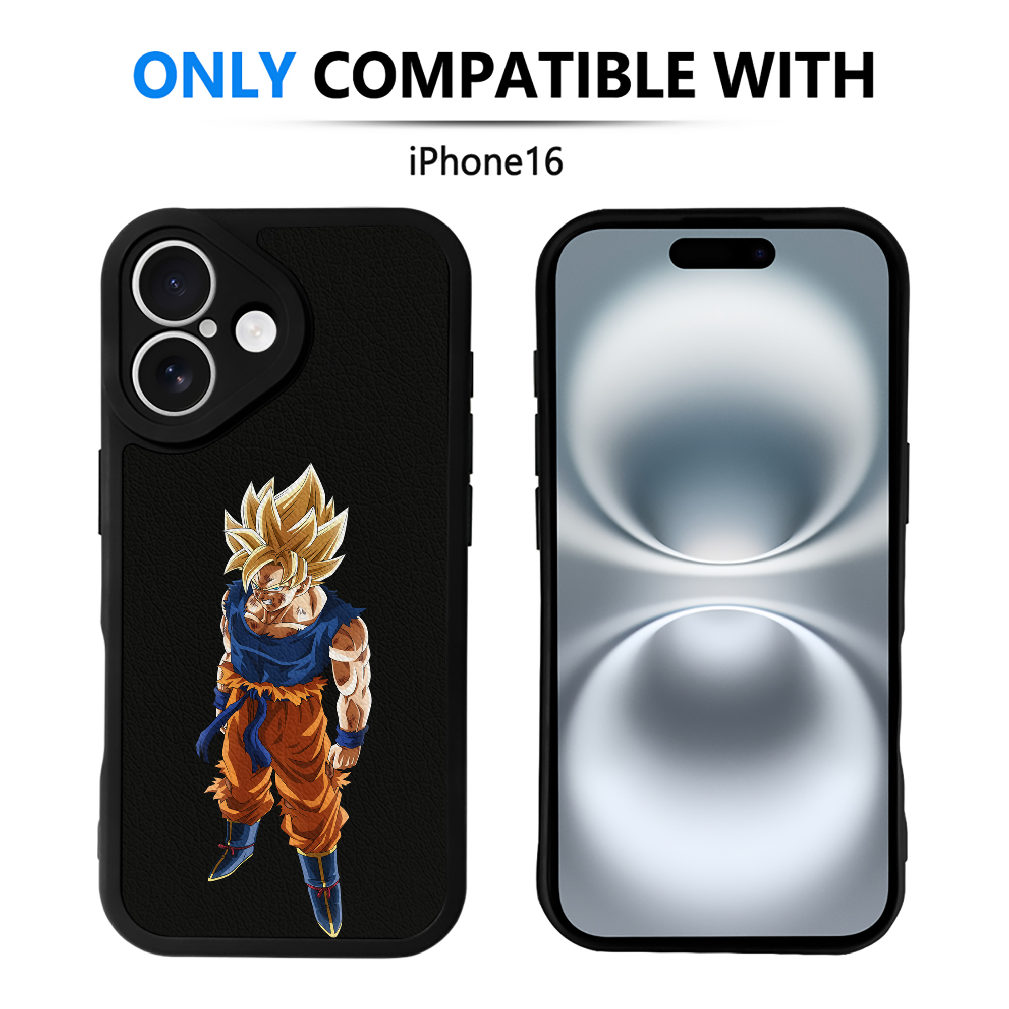 （画像用） ドラゴンボール 孫悟空（そん ごくう）Son Goku カカロット DRAGON BALL Kakarotto 【iPhone 16シリーズ対応】シリコンスマホケース（レザー調） 材質：シリコン